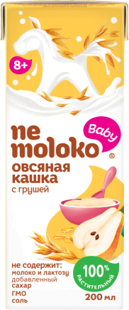 Nemoloko безмолочная овсяная кашка с грушей