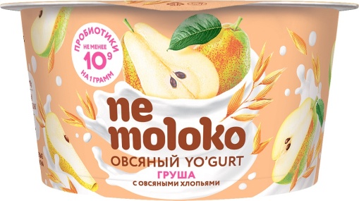 Nemoloko YO‘GURT овсяный  с грушей и овсяными хлопьями